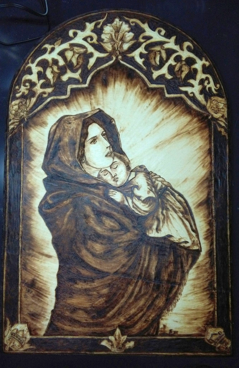 Madonna auf Pappelsperrholz